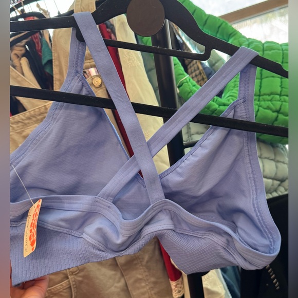 NWT Free People FP Movement Good Karma Super Plunge Bra - cosmic blue - XL - Picture 12 of 14